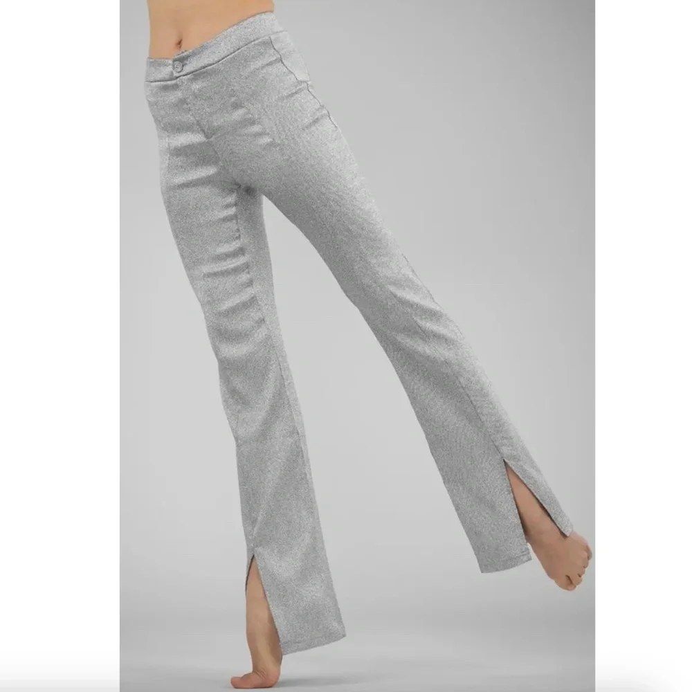 Weissman  Metallic Silver Dance Costume 2-Piece Suit (Blazer & Pants) Adult Medi